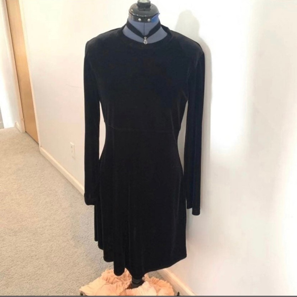 Vintage Formal Gothic Black Velvet Dress DollsKill Killstar Christmas Dress